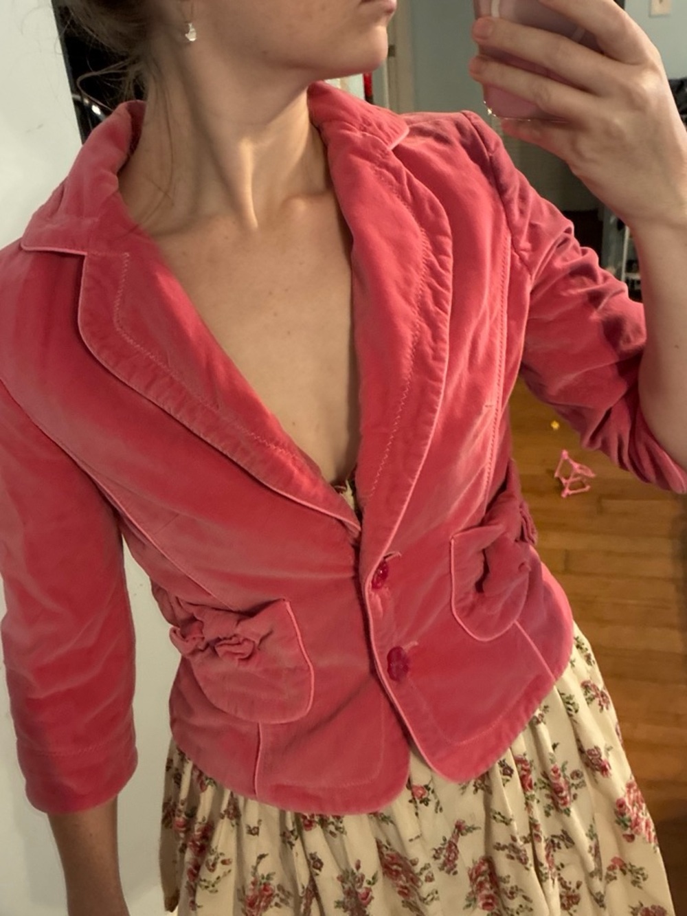 Cynthia Steffe Rose Pink Velvet Blazer